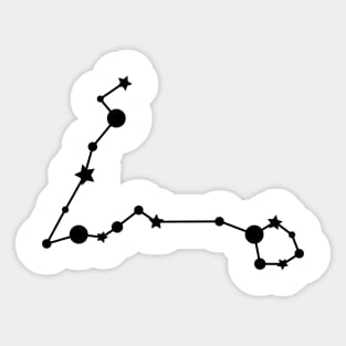 Pisces Zodiac Constellation in Black Sticker